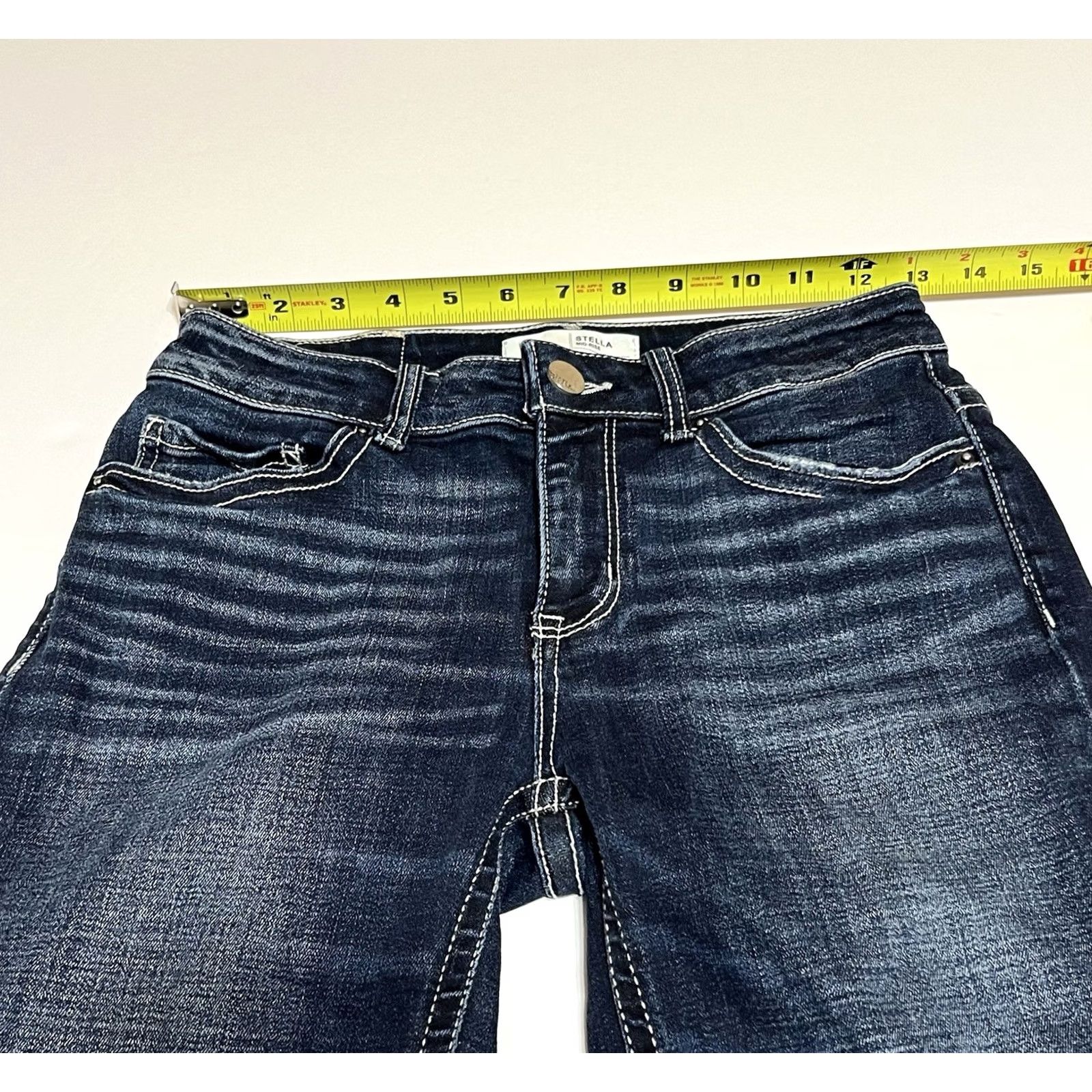 Vintage BKE Jeans Womens Slim Bootcut 26x32.5 26x33.5 Blue Whiskered Denim Stretch Zip 5-Pocket Buckle Bke Stella Modern Vintage No Size 26" / US 2 / IT 38 - 3 Thumbnail