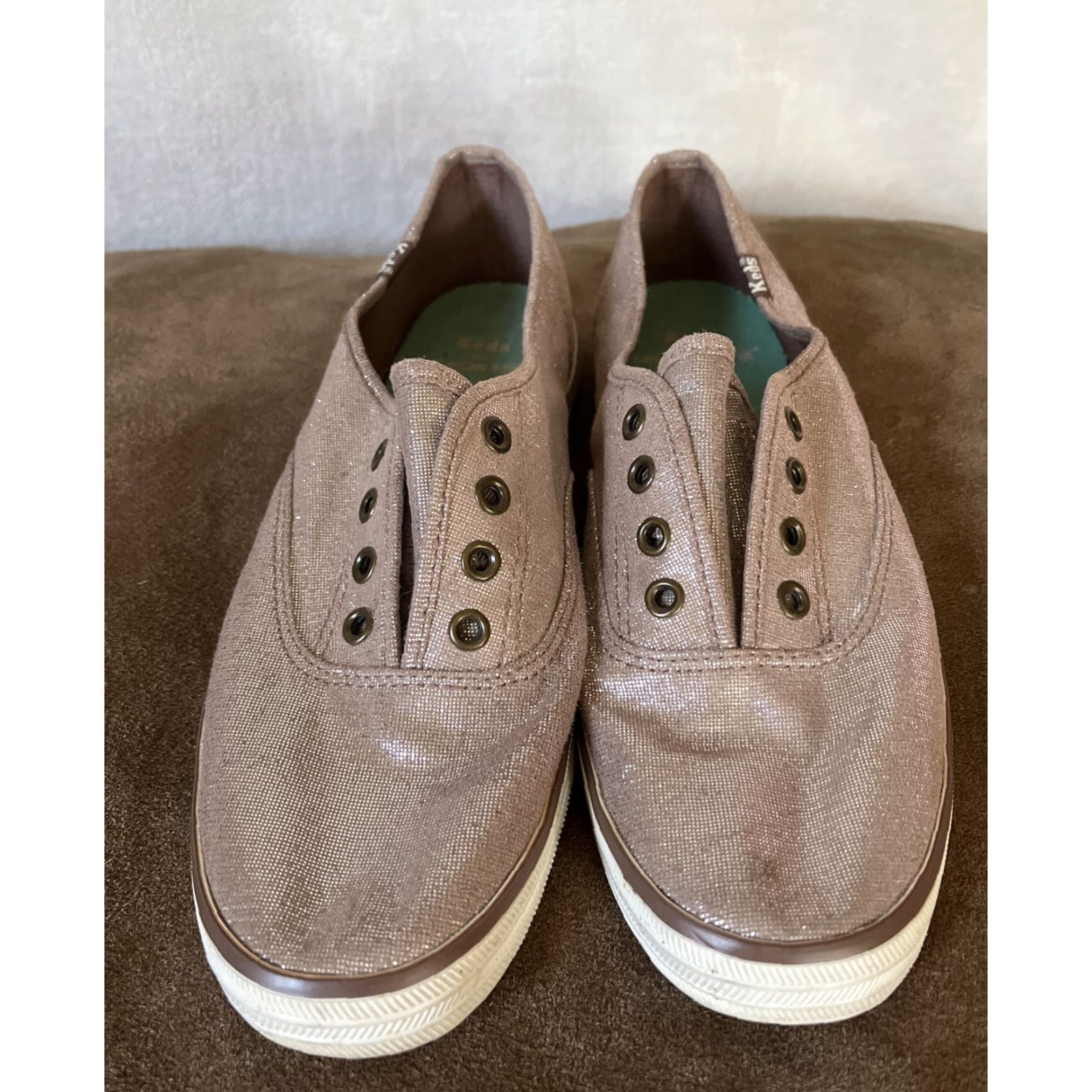 Keds VINTAGE Keds Women's Sneakers Size 6.5 Pink Champagne Sparkles Athletic Slip-On Lightweight Comfort Girls Size US 6.5 / IT 36.5 - 2 Thumbnail