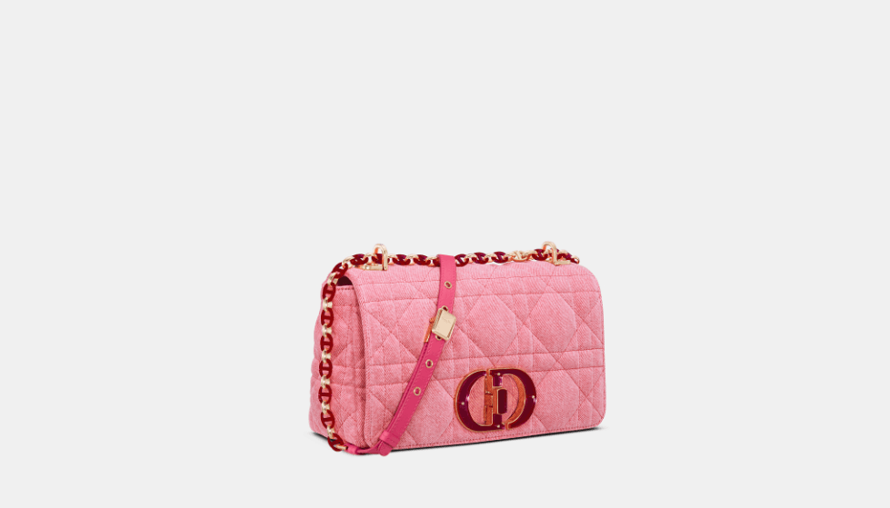 image of O1W1Db10124 Size: Os Medium Dior Caro Bag In Pink, Women's