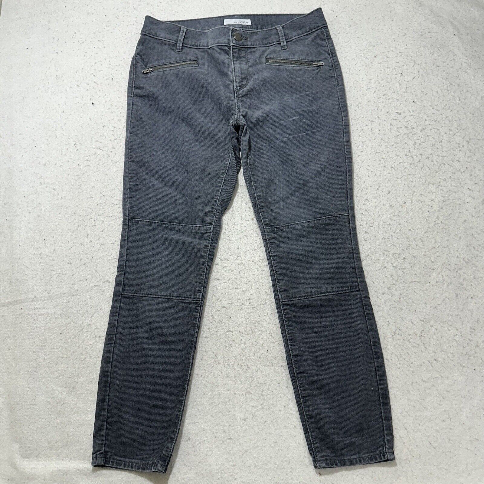 Loft Ann Taylor Loft 4P Modern Skinny Ankle Corduroy Gray Jeans Size 27" / US 4 / IT 40 - 1 Thumbnail