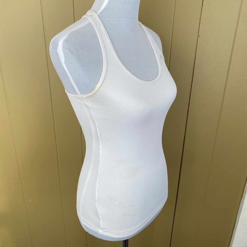 Adidas Adidas women XS racerback ribbed tank top white Size XS / US 0-2 / IT 36-38 - 4 Thumbnail