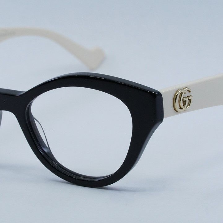 Gucci Gucci GG0959O 002 Eyeglasses Black/Ivory 51mm Cat Eye Frame Size ONE SIZE - 4 Thumbnail
