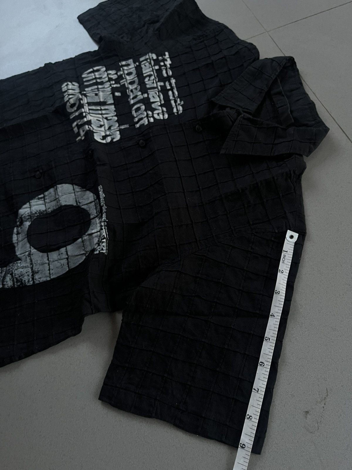 If Six Was Nine × Le Grande Bleu (L.G.B.) × Yasuyuki Ishii Vintage Japanese Punk Distressed Square Patern Shirts Size US M / EU 48-50 / 2 - 10 Thumbnail