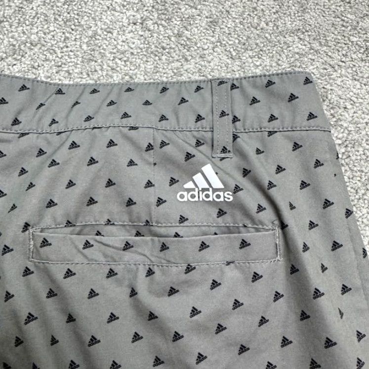 Adidas Adidas Golf Performance Chino Shorts Mens 38 Gray All Over Print Logo Breathable Stretch Pockets Regular Fit Casual Sports Short Size US 38 / EU 54 - 5 Thumbnail