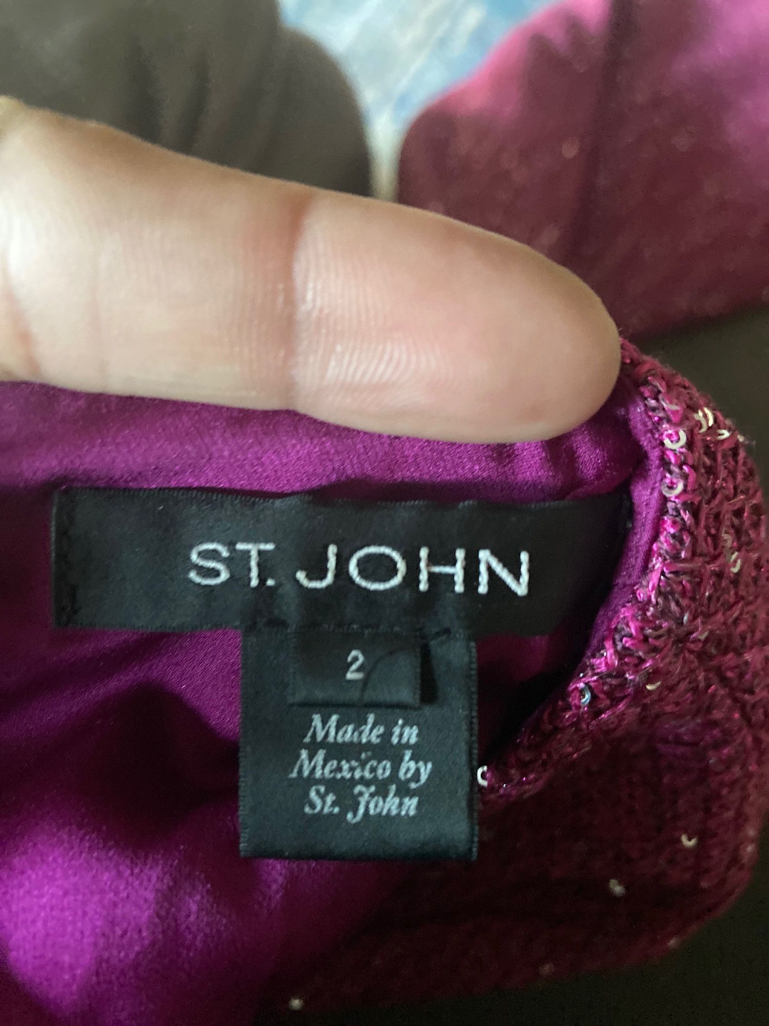 St. John St. John Wool/Sequin V Neck Dress Size XS / US 0-2 / IT 36-38 - 5 Thumbnail