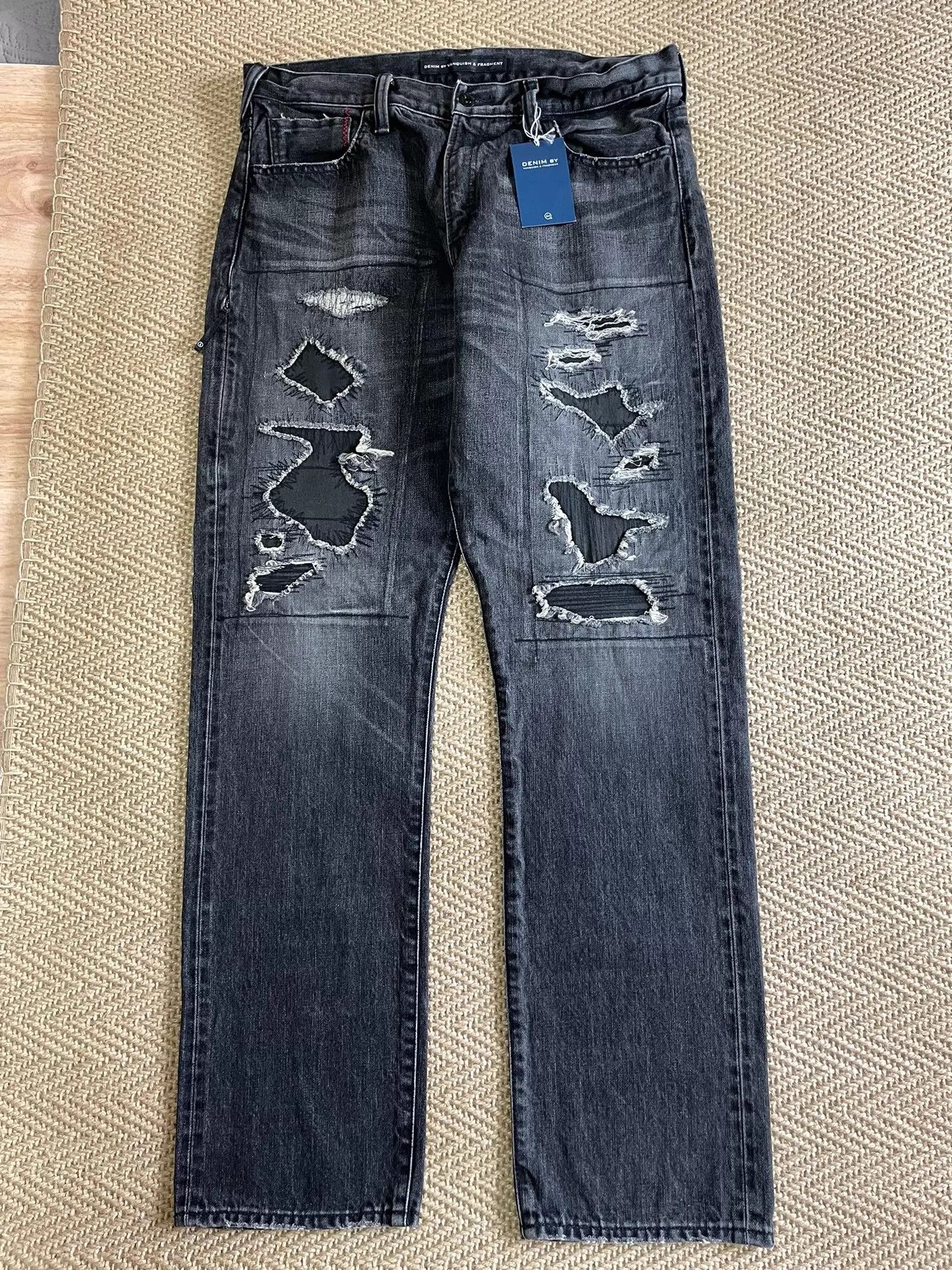 Vanquish VANQUISH x FRAGMENT Black HW Destructed Jeans W36 Size US 36 / EU 52 - 1 Thumbnail