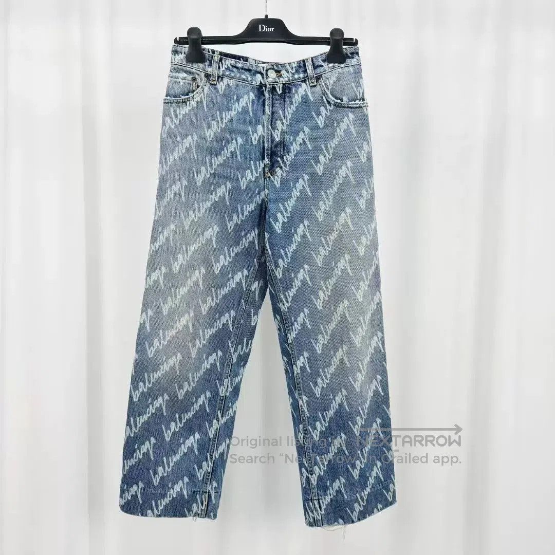 Balenciaga balenciaga signature print denim pants. Size 25" / US 0 / IT 36 - 1 Thumbnail