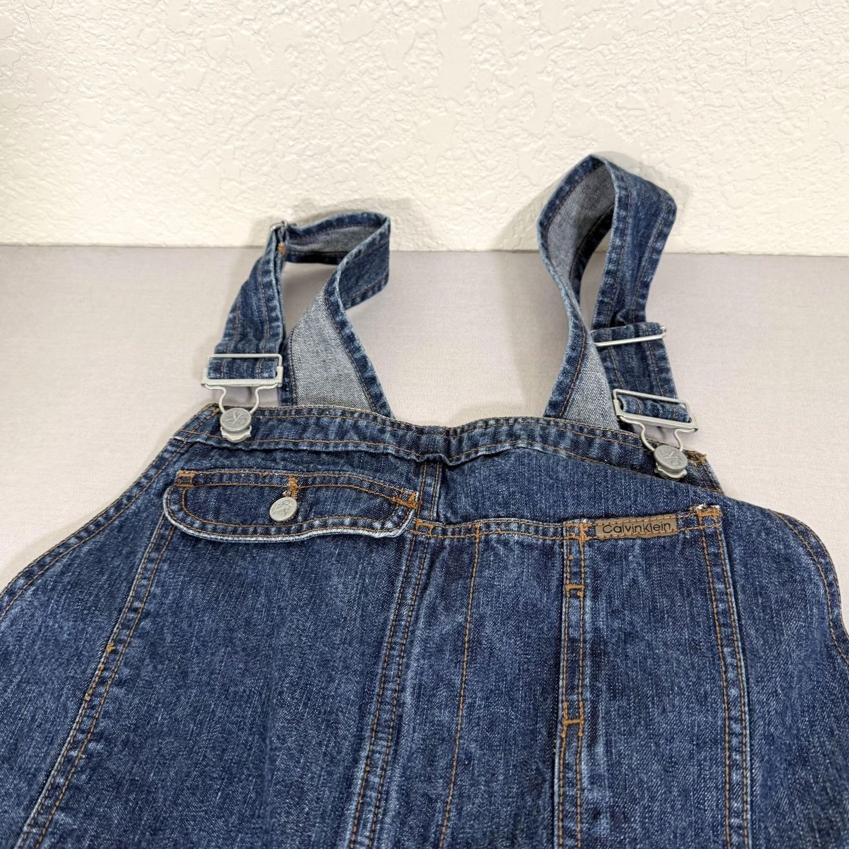Calvin Klein VINTAGE Calvin Klein Mens XL Blue Denim Jeans Overalls Bib Carpenter Pants 90s Size US 36 / EU 52 - 4 Thumbnail