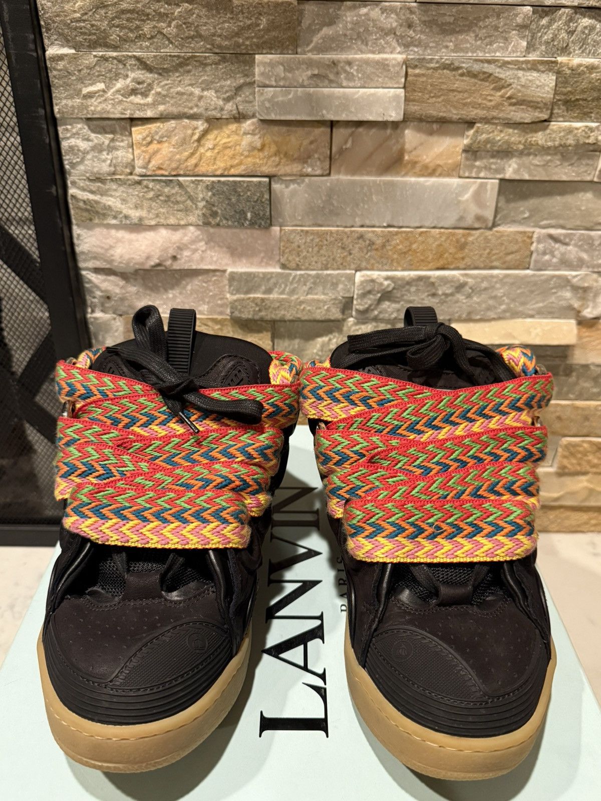 Lanvin Lanvin Black Leather Curb Sneaker Size US 9 / IT 39 - 1 Thumbnail