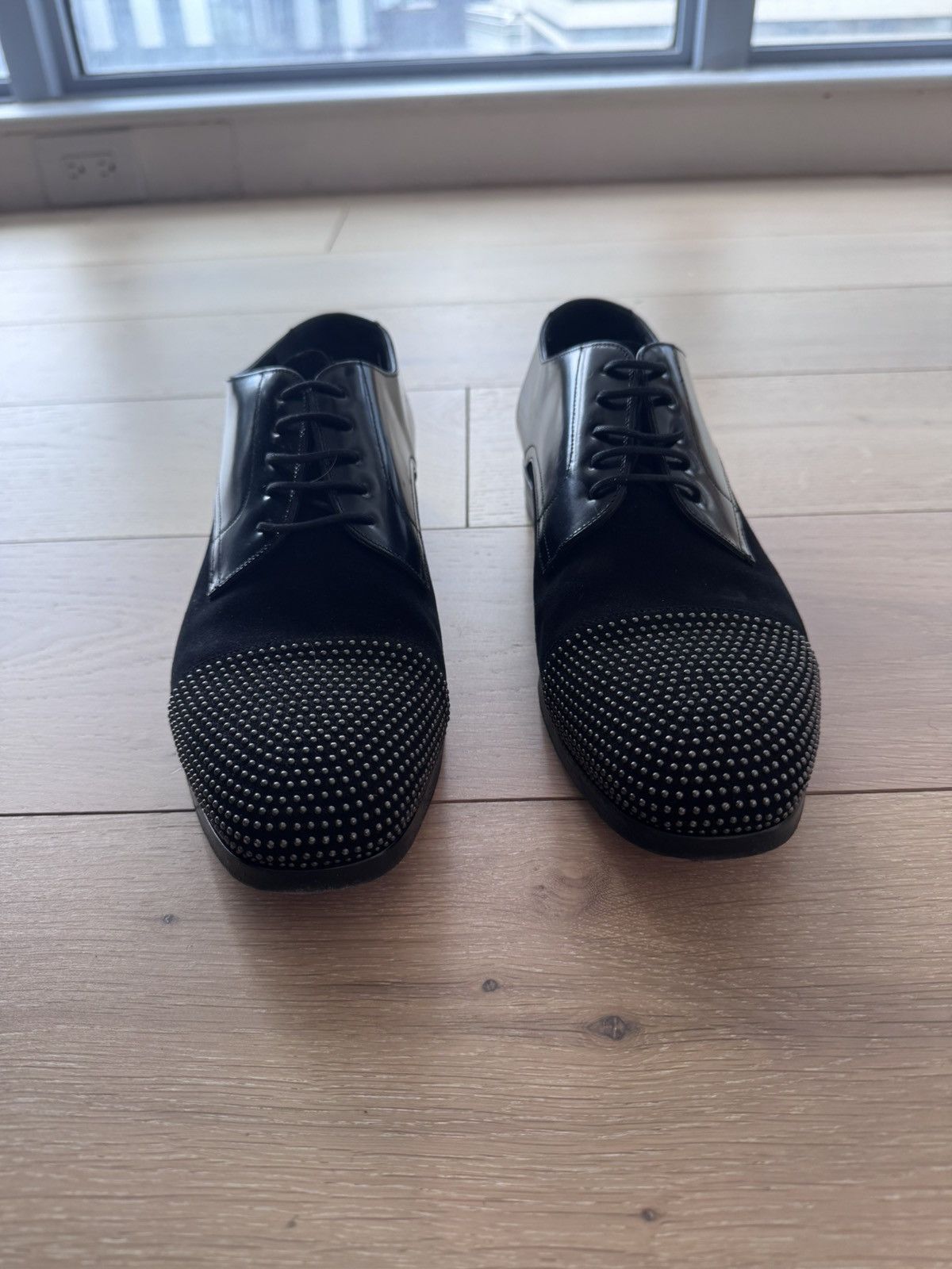 Jimmy Choo Jimmy Choo Studded Black Derby Shoe leather Suede Men US 11 Size US 11 / EU 44 - 2 Thumbnail