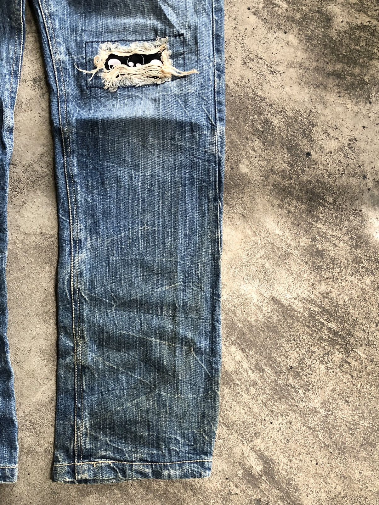 If Six Was Nine JAPANESE BRAND DISTRESSED SKULL DOUBLE WAIST KAPITAL STYLE Size US 30 / EU 46 - 9 Thumbnail