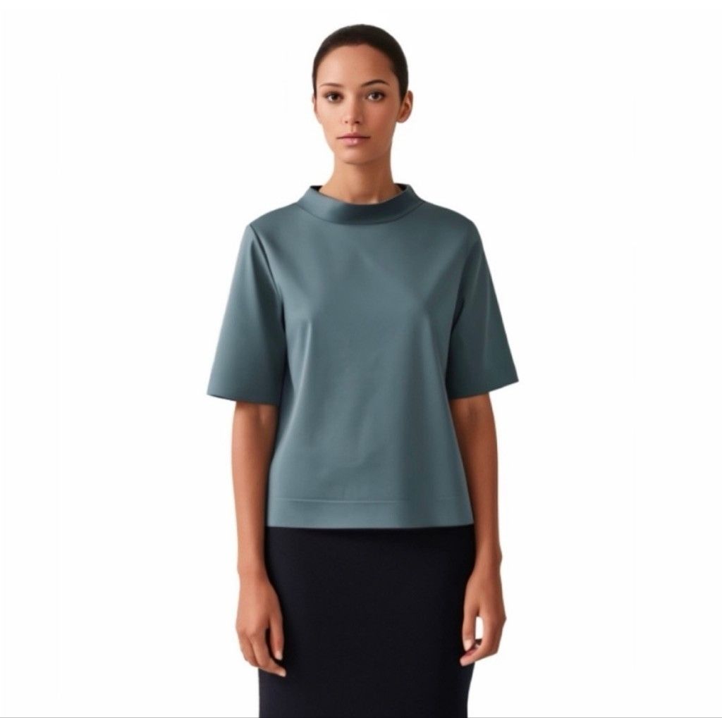 Cos Women's COS Boxy Mock Neck Shirt Top Size M / US 6-8 / IT 42-44 - 1 Thumbnail