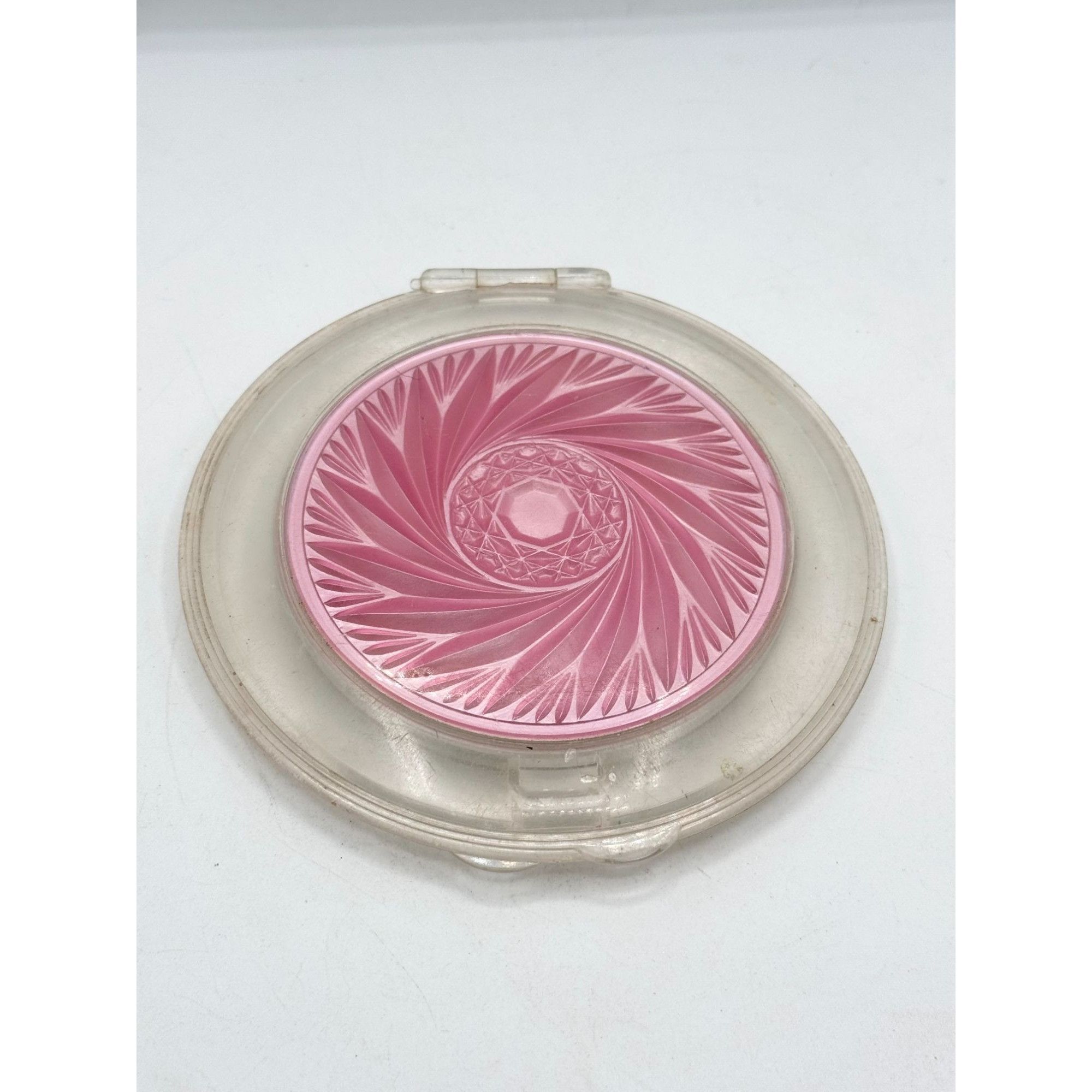Vintage Mid 1940's Pink Plexiglass Eleanor Hamlin MAVCO Compact Size ONE SIZE - 2 Thumbnail