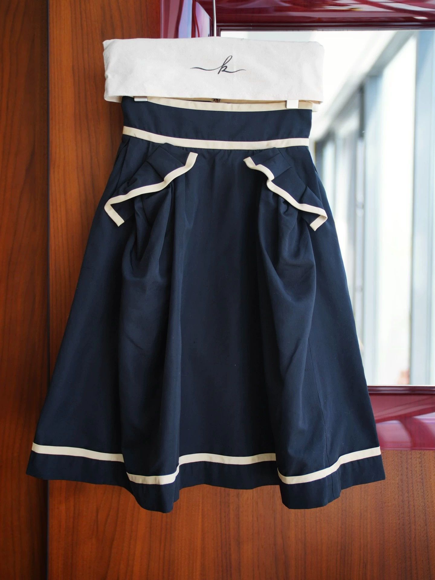 Yves Saint Laurent YSL Silk-Cotton Blend Color Blocked Umbrella Skirt XS Size 25" / US 0 / IT 36 - 5 Thumbnail