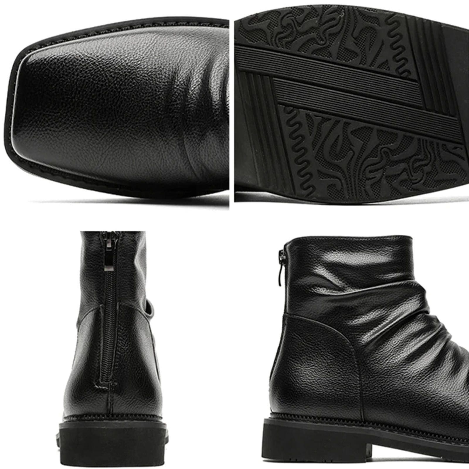 Leather Pleated Leather Ankle Boots Size US 7 / EU 40 - 8 Thumbnail