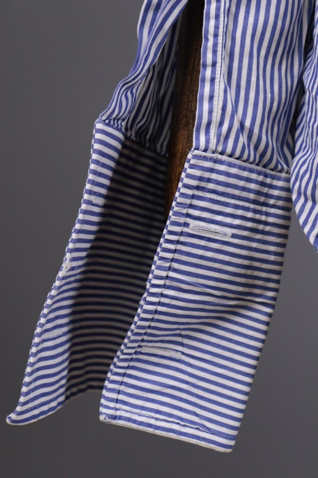 Designer Men Boggi Milano Blue Stripe Button Up Shirt Size 38 Size US M / EU 48-50 / 2 - 12 Thumbnail