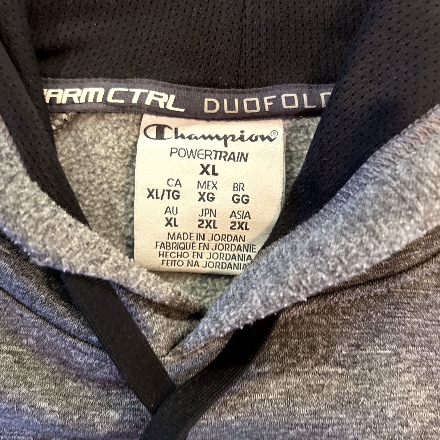 Champion Champion Shirt Mens XL Gray Sweatshirt Power train Men Hooded Pullover Grey Front Pocket Size US XL / EU 56 / 4 - 7 Thumbnail