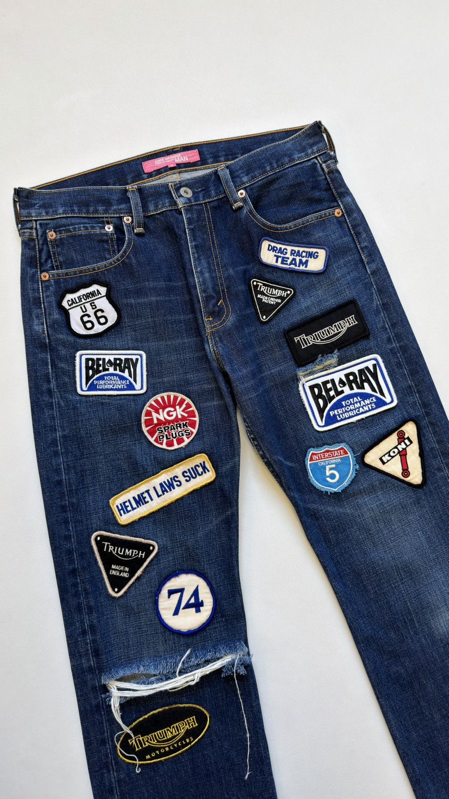 Comme des Garcons 02 ‘Triumph Motorcycles Patch’ Denim Jeans Size US 32 / EU 48 - 3 Thumbnail