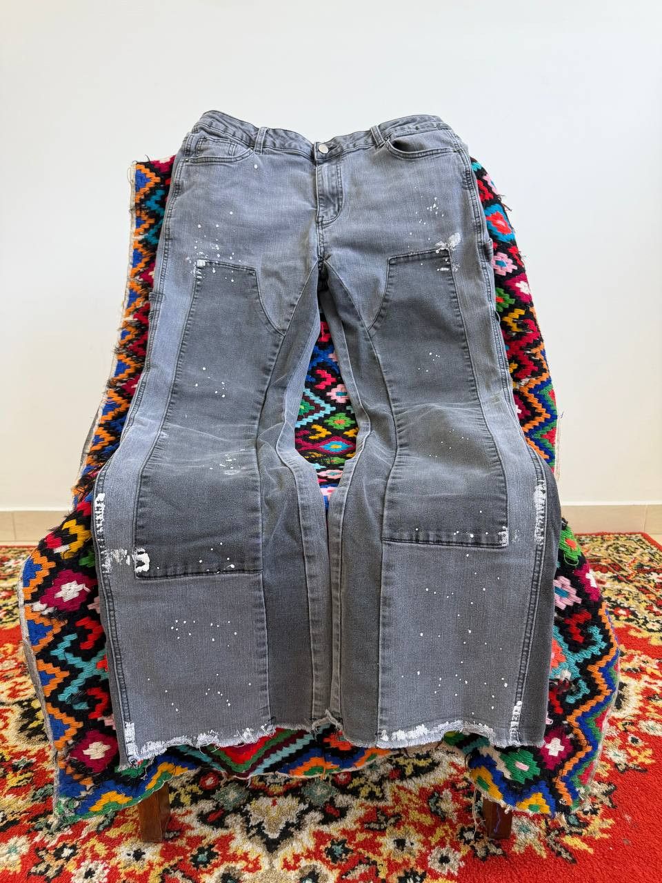 Tornado Mart Rare Japanese flared crazy pattern flared jeans tornado mart Size US 32 / EU 48 - 2 Thumbnail