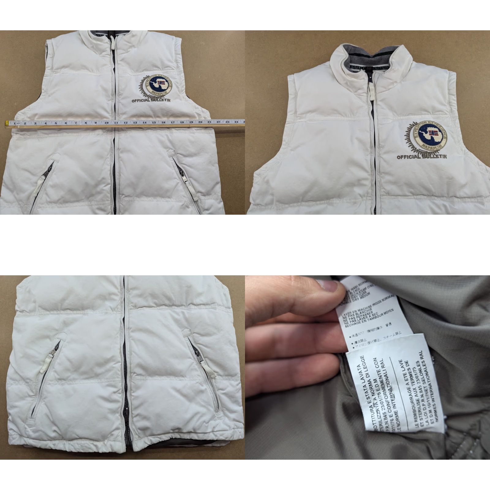 Napapijri Napapijri Vest Mens XL White Duck Down Gilet Puffer Full Zip Vintage No Official Survey Expedition Size US XL / EU 56 / 4 - 8 Thumbnail
