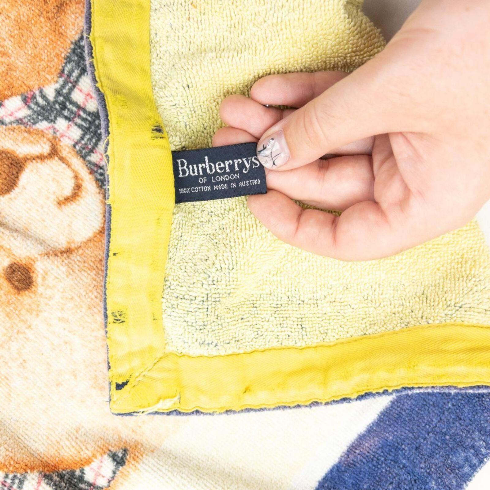 Burberry Vintage 90s Burberry Nova Check Teddy Bear Print Beach Towel Size ONE SIZE - 6 Thumbnail