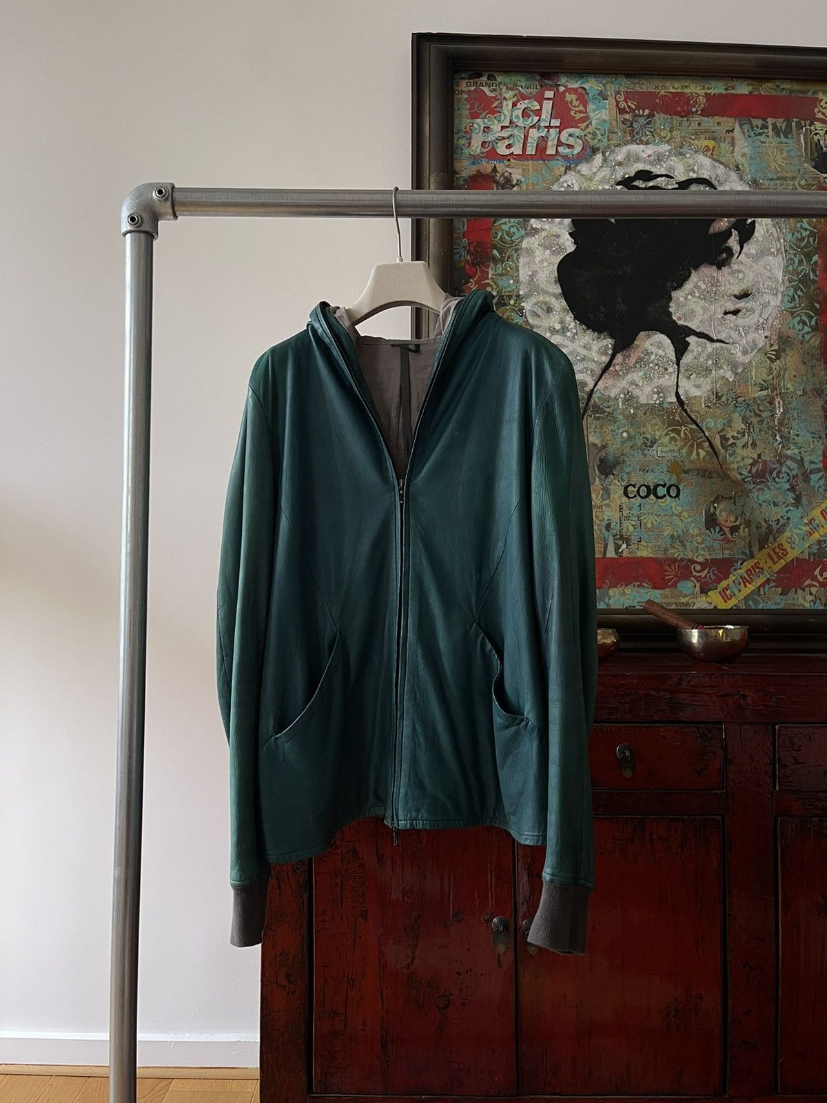 Attachment × Kazuyuki Kumagai Attachment Kazuyuki Kumagai (Attachment) Hooded Leather Jacket Size US L / EU 52-54 / 3 - 3 Thumbnail