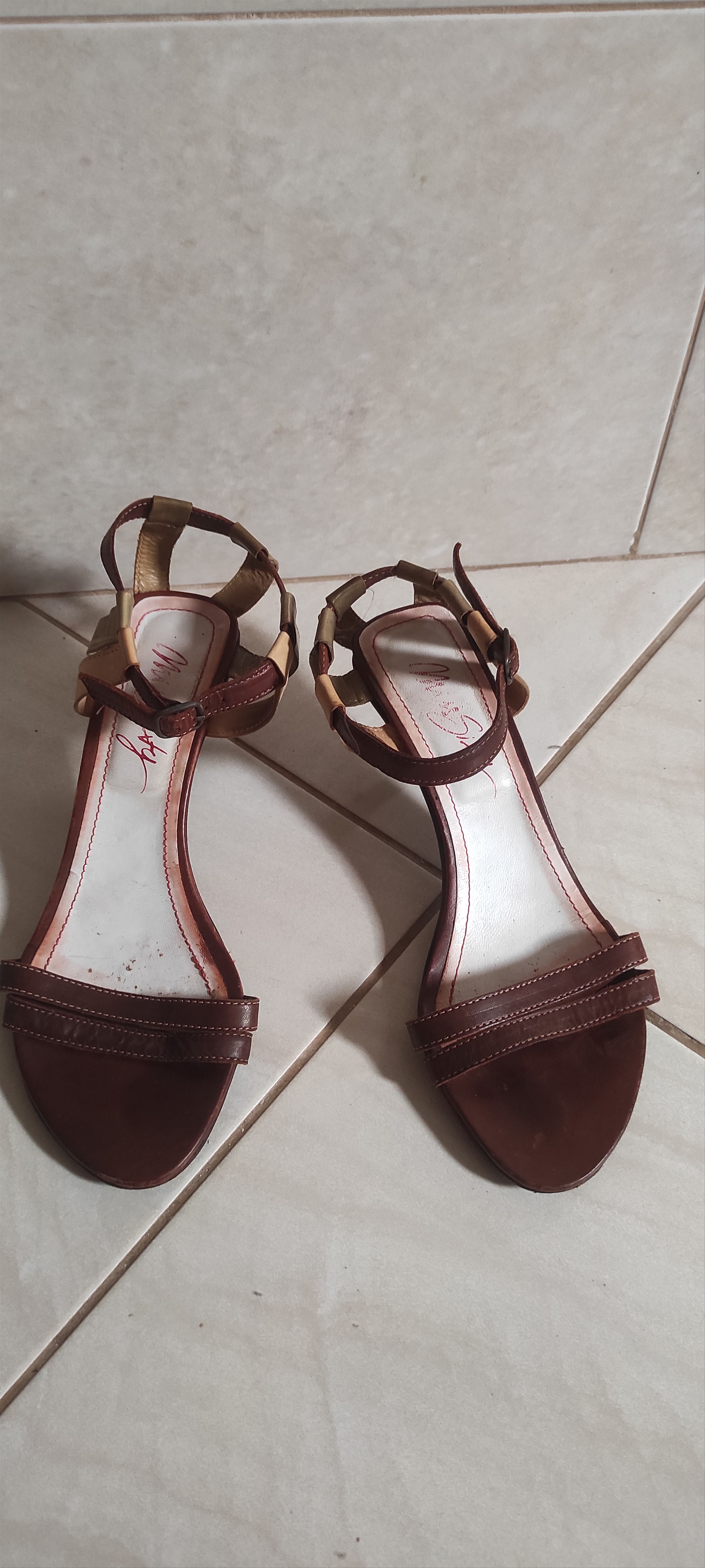 Leather × Miss Sixty × Vintage Miss Sixty Y2K Leather Kitten Heel Open Toe Strappy Sandals Size US 7 / IT 37 - 13 Thumbnail
