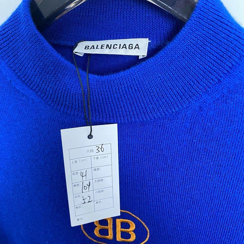 Balenciaga Balenciaga size 36 Blue double B wool sweater size 36 Size S / US 4 / IT 40 - 2 Thumbnail