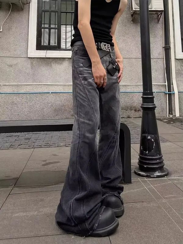VIBE Retro distressed washed heavyweight raw edge jeans Size US 32 / EU 48 - 3 Thumbnail
