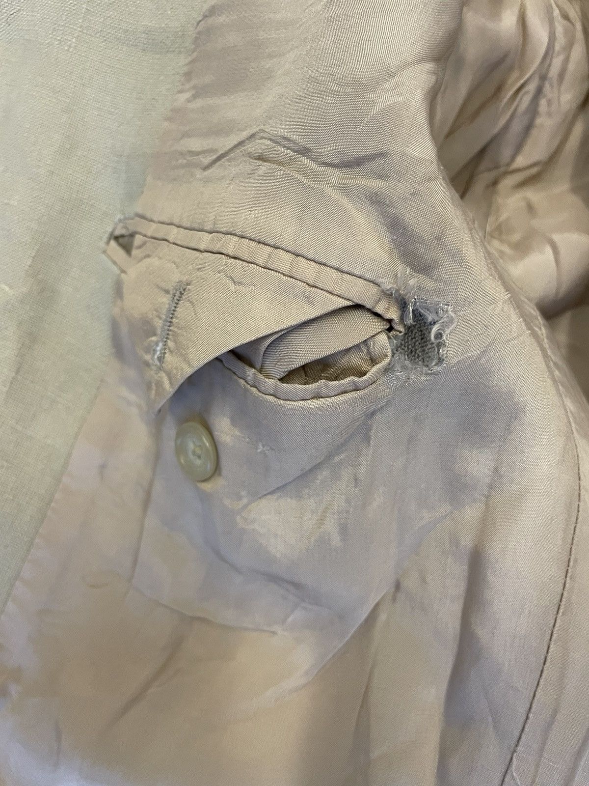 Polo Ralph Lauren × Vintage Vintage Patch Pocket Linen Jacket Size 42R - 9 Thumbnail