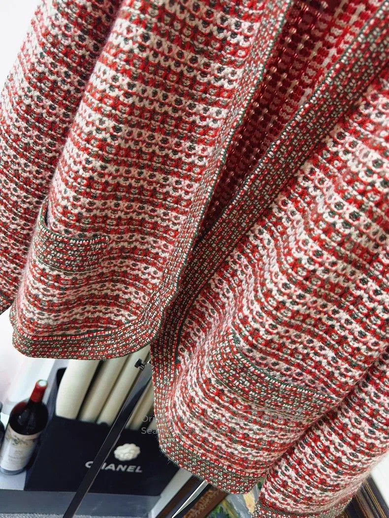 Loro Piana Loro Piana Red Mixed Color Jacquard Knit Cashmere Cardigan Size XS / US 0-2 / IT 36-38 - 6 Thumbnail