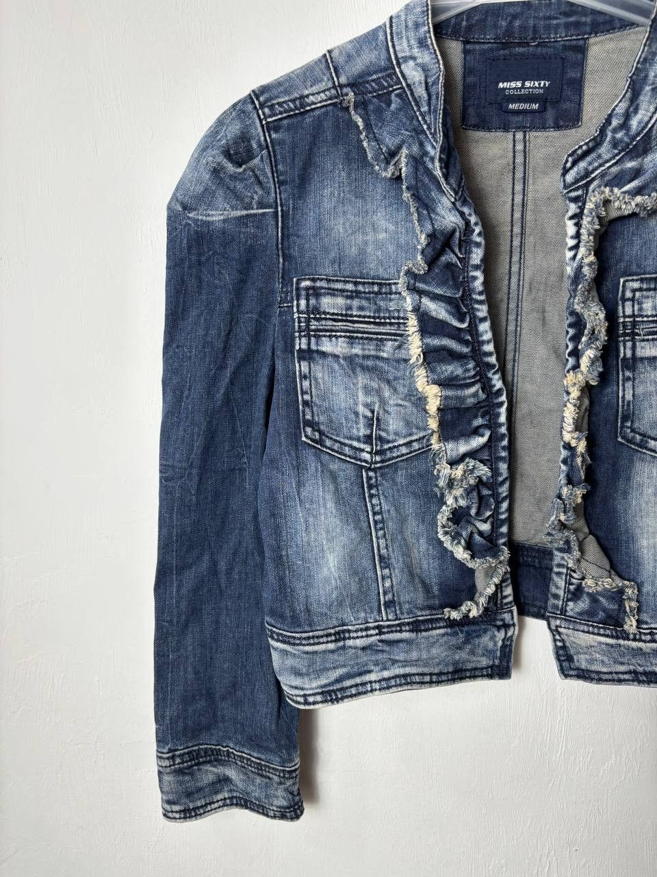 Miss Sixty RARE Miss Sixty Cropped VTG Denim Jacket Italy Designer Size M / US 6-8 / IT 42-44 - 3 Thumbnail