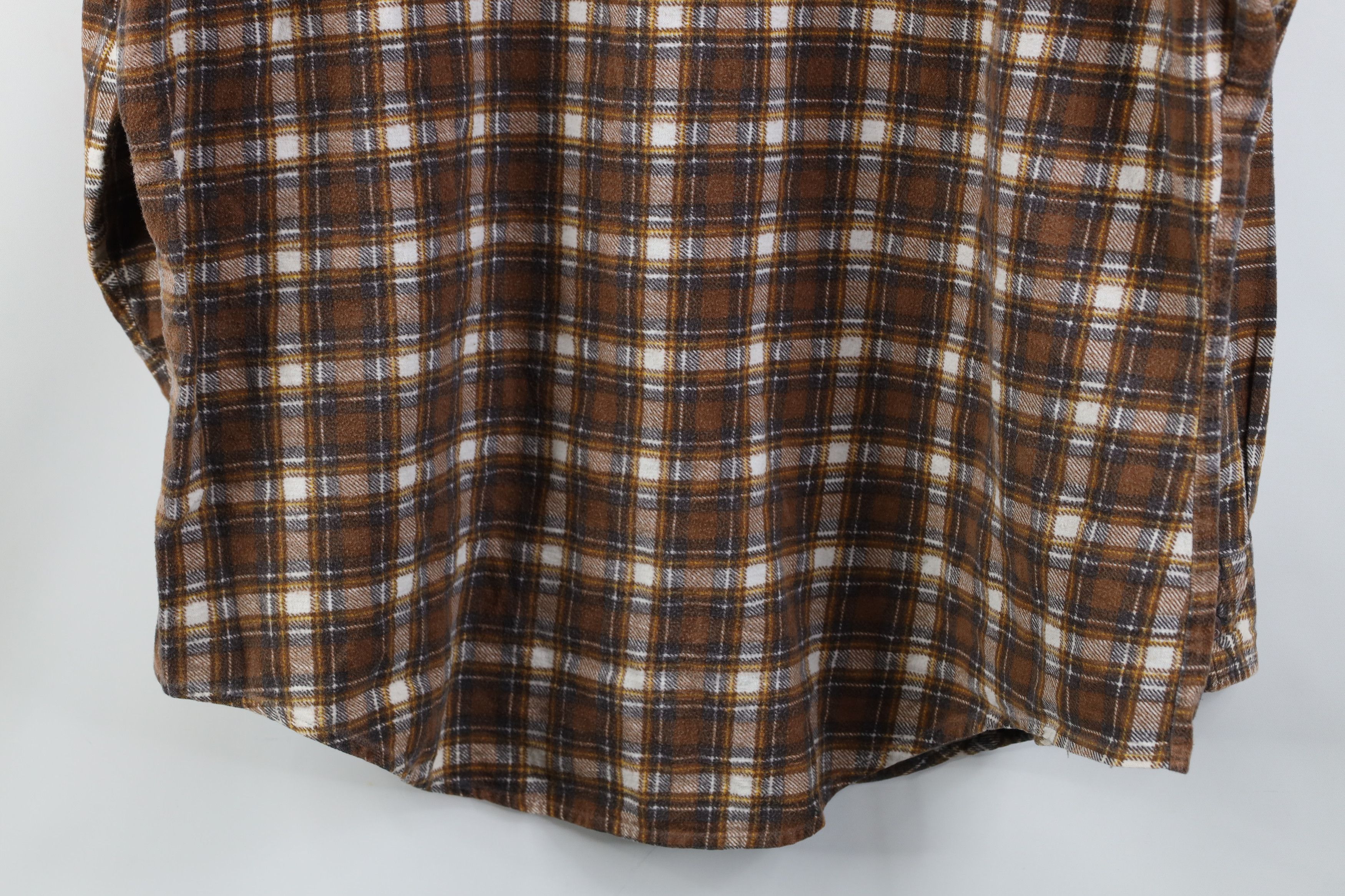 Vintage Vintage 70s Streetwear Collared Button Shirt Brown Plaid Size US XL / EU 56 / 4 - 12 Thumbnail