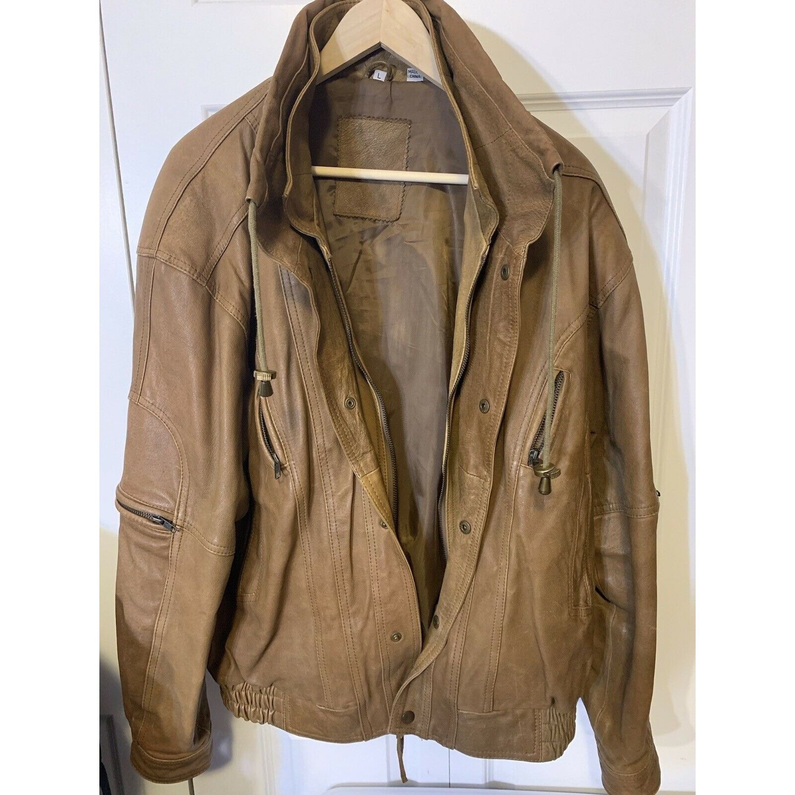 Vintage VINTAGE WALNUT BROWN Men’s Sz L LEATHER JACKET Heavy Size US L / EU 52-54 / 3 - 8 Thumbnail