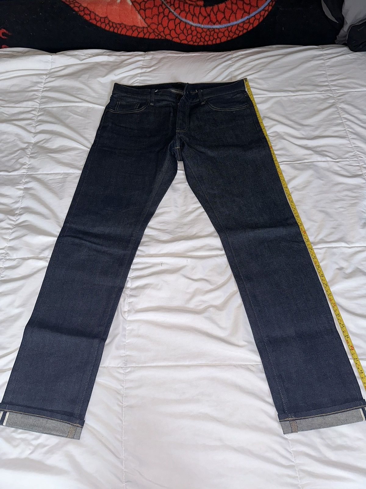 image of Uniqlo Raw Denim in Black, Men's (Size 34)