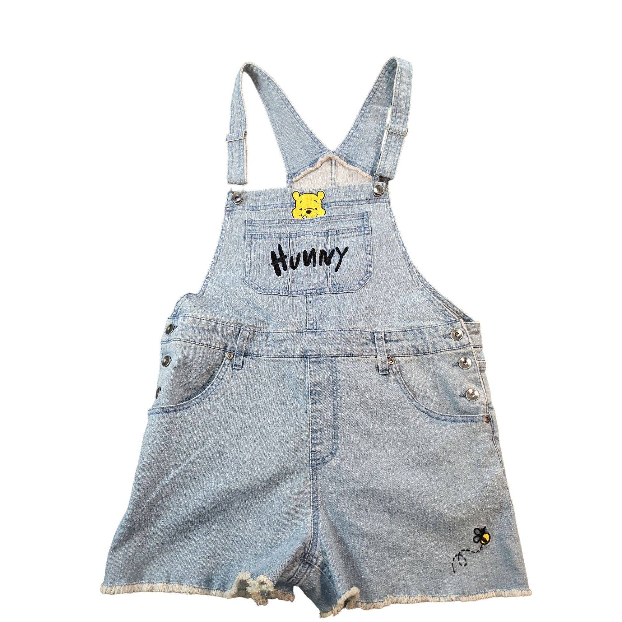 Babyhug Disney Cotton Knit Shorts with Winnie the Pooh Print & Bow Applique - Multicolour