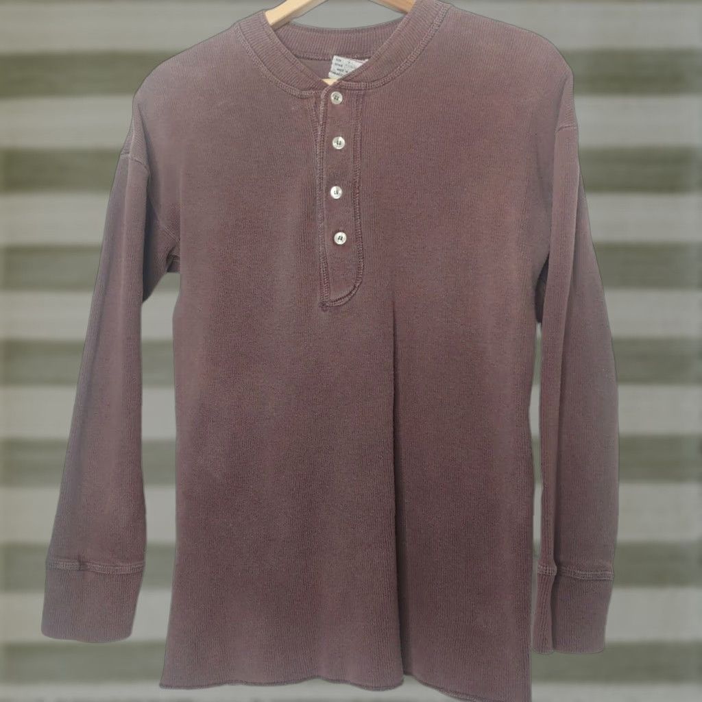 Vintage VINTAGE Bongo Henley Shirt Men M Long Sleeve Plum USA 20" Chest 27" Length Ribbed Cotton PC Read Size US M / EU 48-50 / 2 - 1 Thumbnail