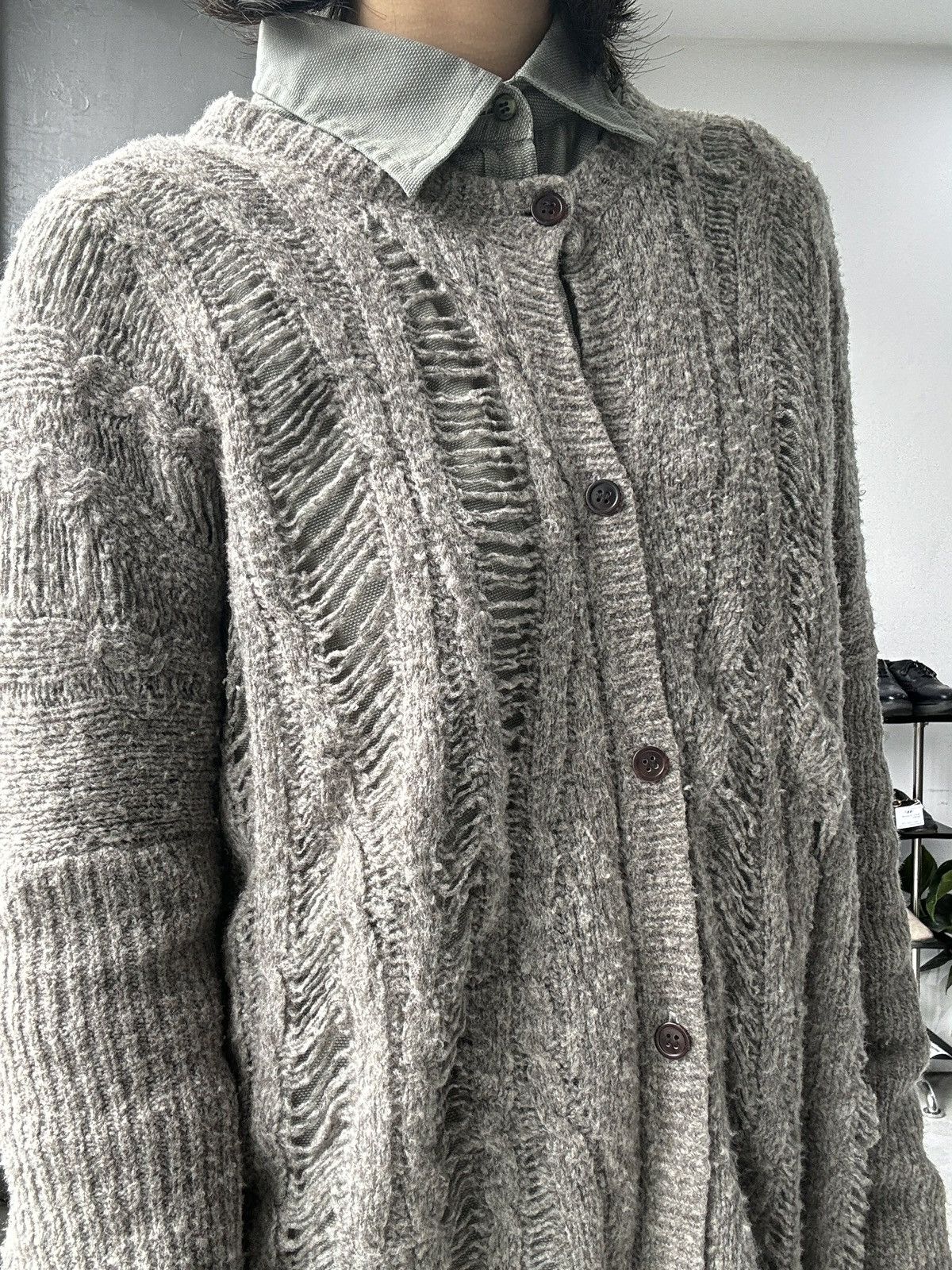 Y's Y’s Distressed Cardigan Size US M / EU 48-50 / 2 - 4 Thumbnail