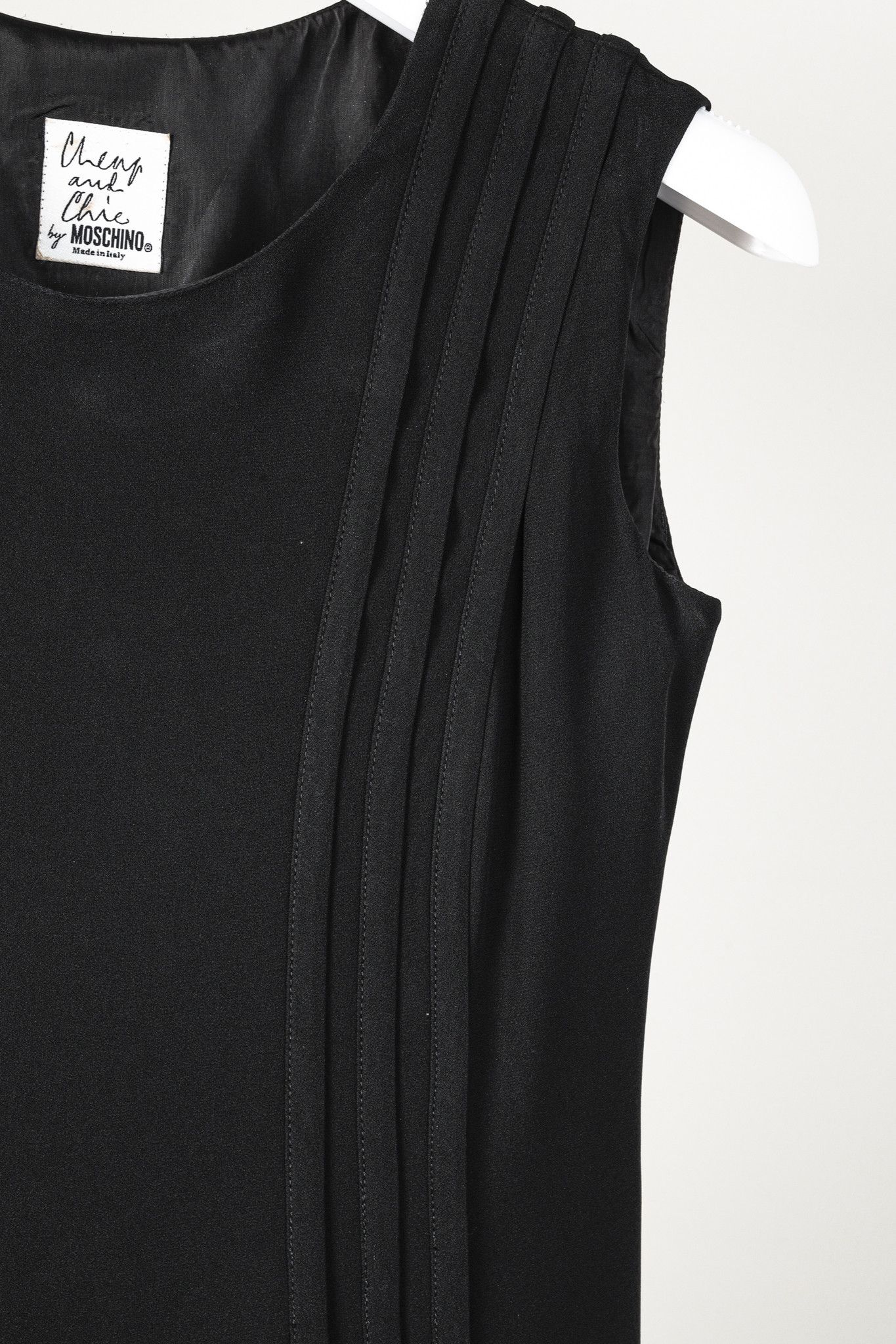 Moschino Moschino Cheap and Chic Black Tonal-Piping Sleeveless Dress Size L / US 10 / IT 46 - 5 Thumbnail