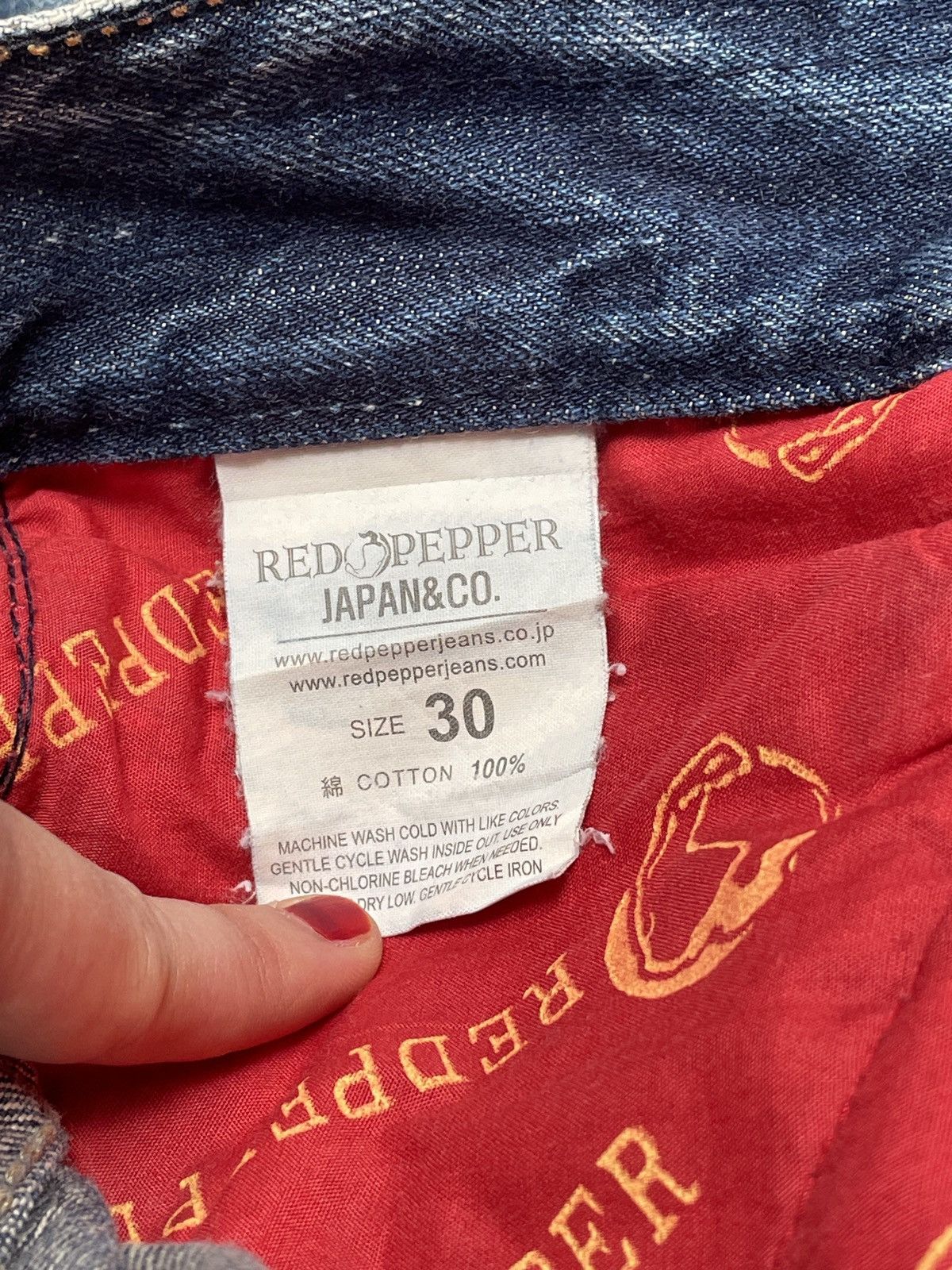 Japanese Brand × Vintage Vintage Japanese Brand Red Pepper Distressed Jeans 2000s Size US 31 - 14 Thumbnail