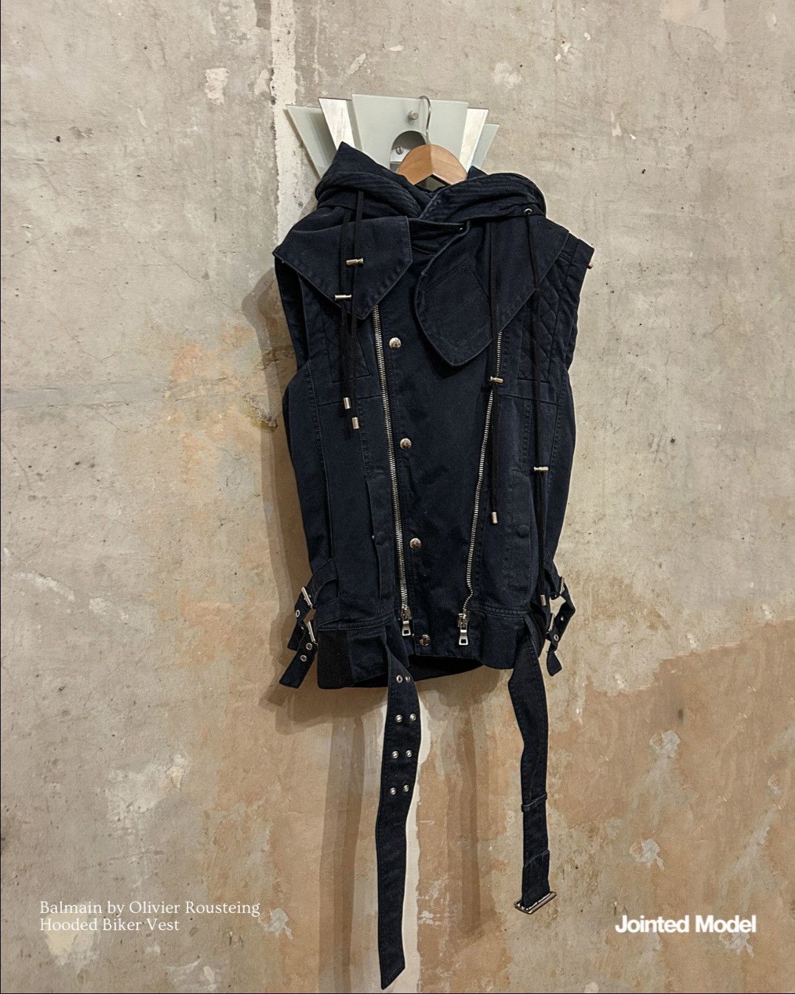 Balmain Hooded Biker Vest by Oliver Rouseting Size US XS / EU 42 / 0 - 1 Thumbnail
