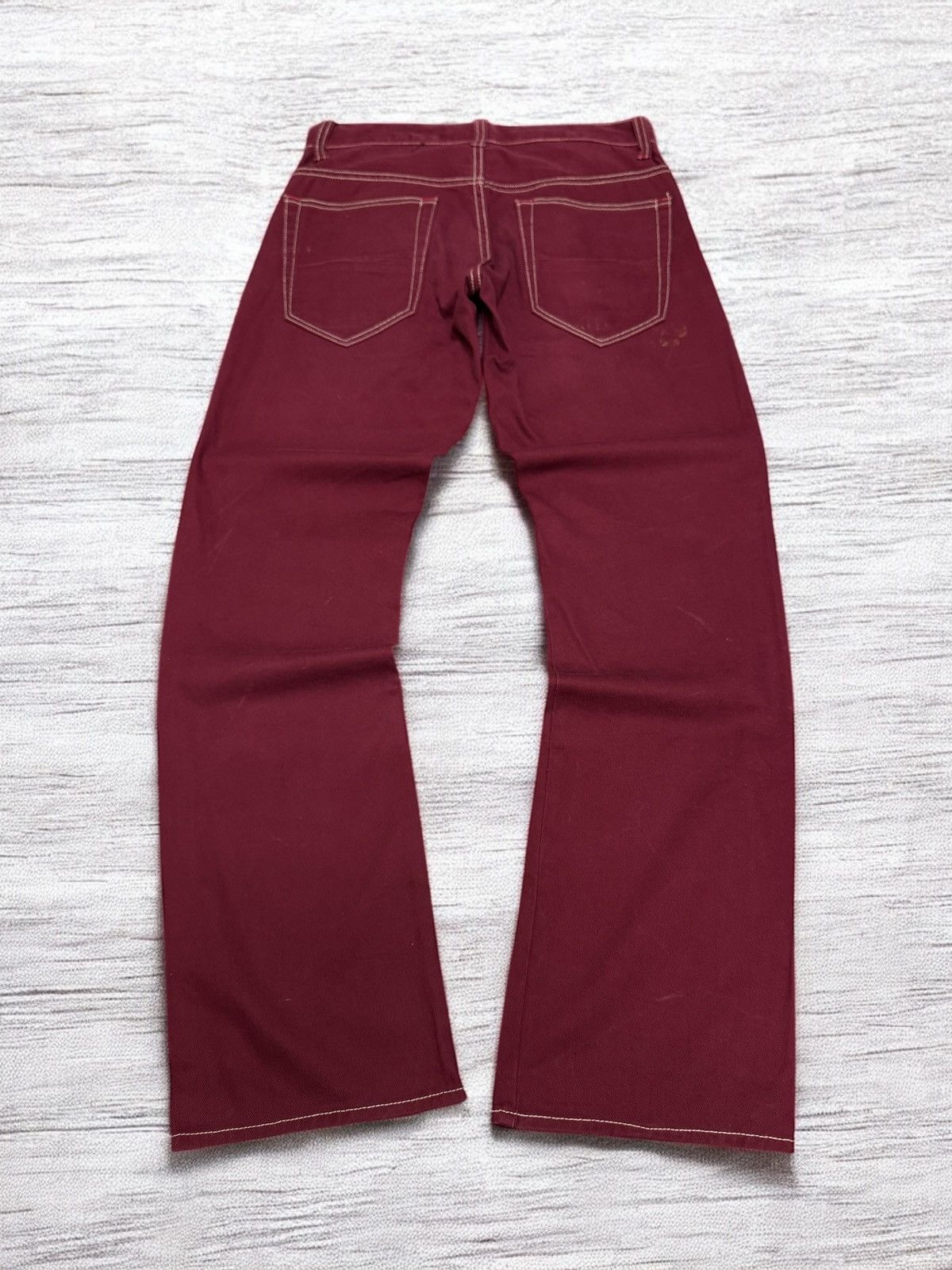 Hysteric Glamour Vintage Jack Serika Burgundy Jeans Streetwear Japan Style Size US 29 - 2 Thumbnail