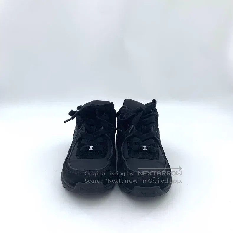 Chanel Chanel Black double C logo lacing casual flat sneakers Size US 6.5 / IT 36.5 - 3 Thumbnail