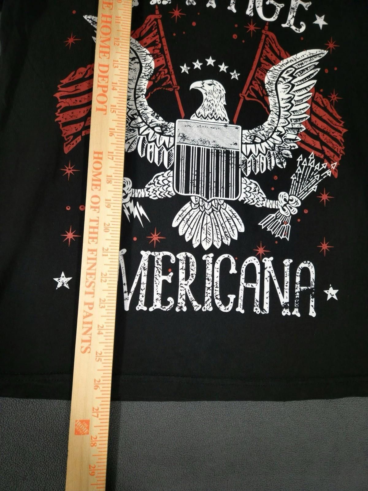 Fruit Of The Loom Vintage Americana Graphic Tee Black Eagle Flag USA M #2 Size US M / EU 48-50 / 2 - 2 Thumbnail