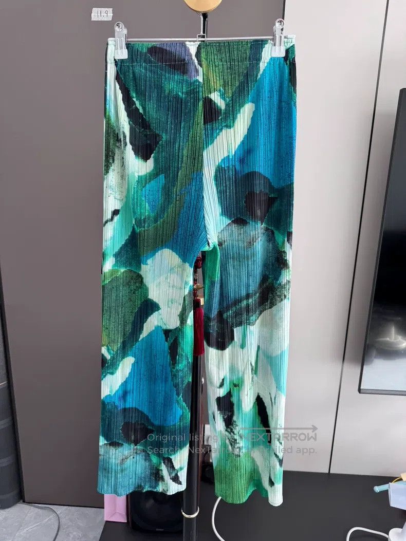 Issey Miyake Issey Miyake size:3 Floral Slit Straight Pants Size 22" - 3 Thumbnail