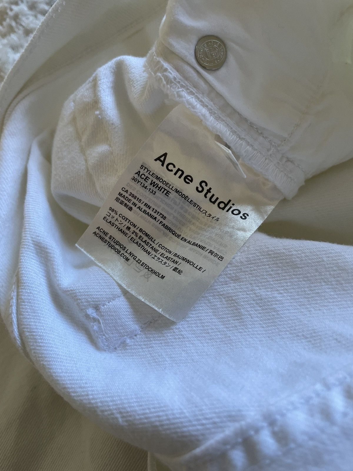 Acne Studios × Vintage Acne Studios White Denim Jeans Size US 34 / EU 50 - 4 Thumbnail