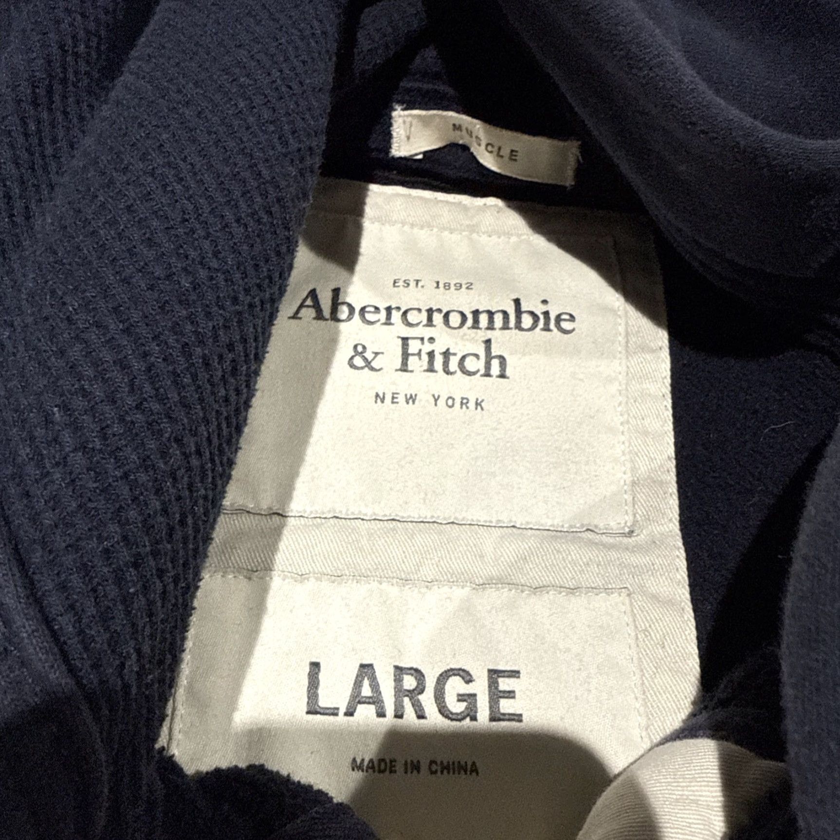 Abercrombie & Fitch Abercrombie & Fitch Sweatshirt Hoodie Mens Large Blue Button Up Cardigan Hooded Muscle Heavy Logo Size US L / EU 52-54 / 3 - 4 Thumbnail
