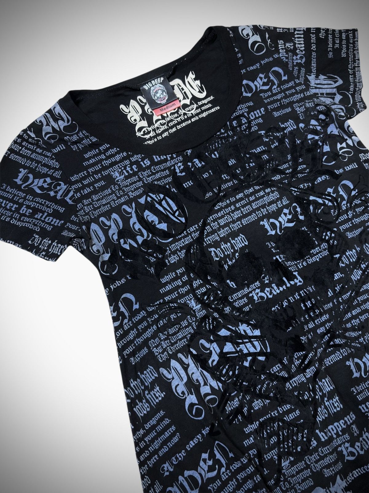 Japanese Brand 2000’s Dig Deep - Japanese Archive’s Poem Punk Style T-Shirt Size M / US 6-8 / IT 42-44 - 2 Thumbnail