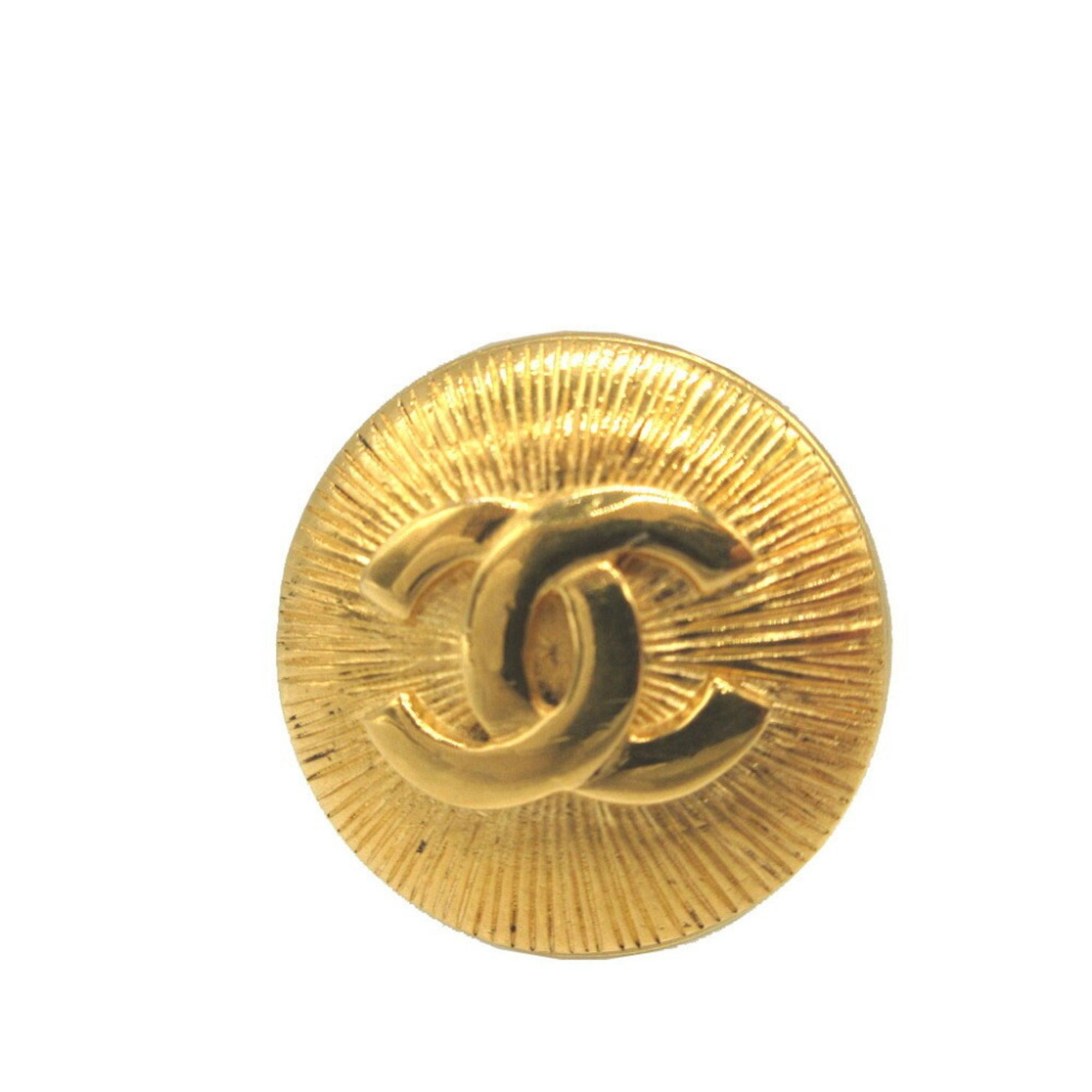 image of Chanel Cocomark Metal Gold Brooch 0113, Women's