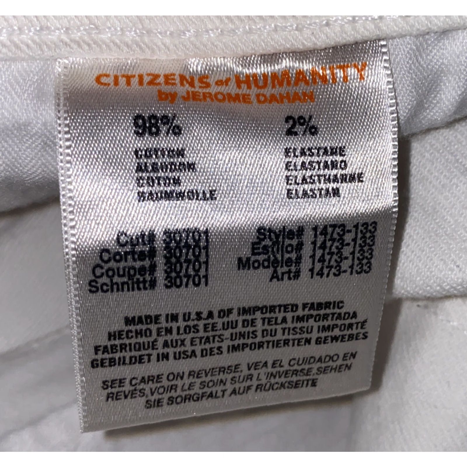 Citizens Of Humanity Citizens of Humanity Jeans Womens White Cotton Zip Fly Pants 27 (Actual 29 x 28) - Casual, Regular Size, Inseam 28, 2010s Era Size 27" / US 4 / IT 40 - 7 Thumbnail